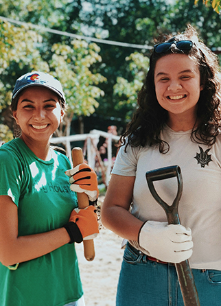 People connecting through acts of kindness